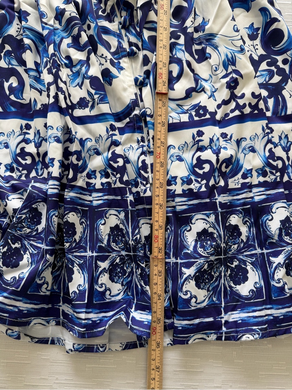 Lai Meng Five Cats Mini Dress Women's  Blue White Floral Puff Sleeve NWT Size M - Picture 7 of 9